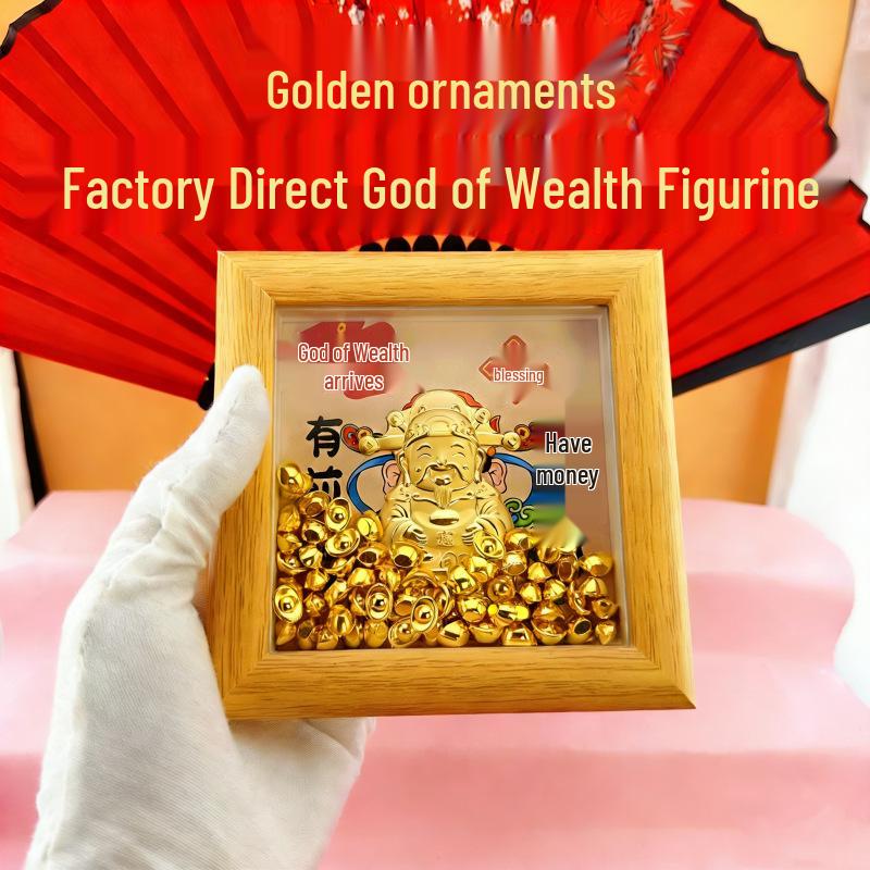Golden God of Wealth 999 Pure Gold Ornament for Office & Business