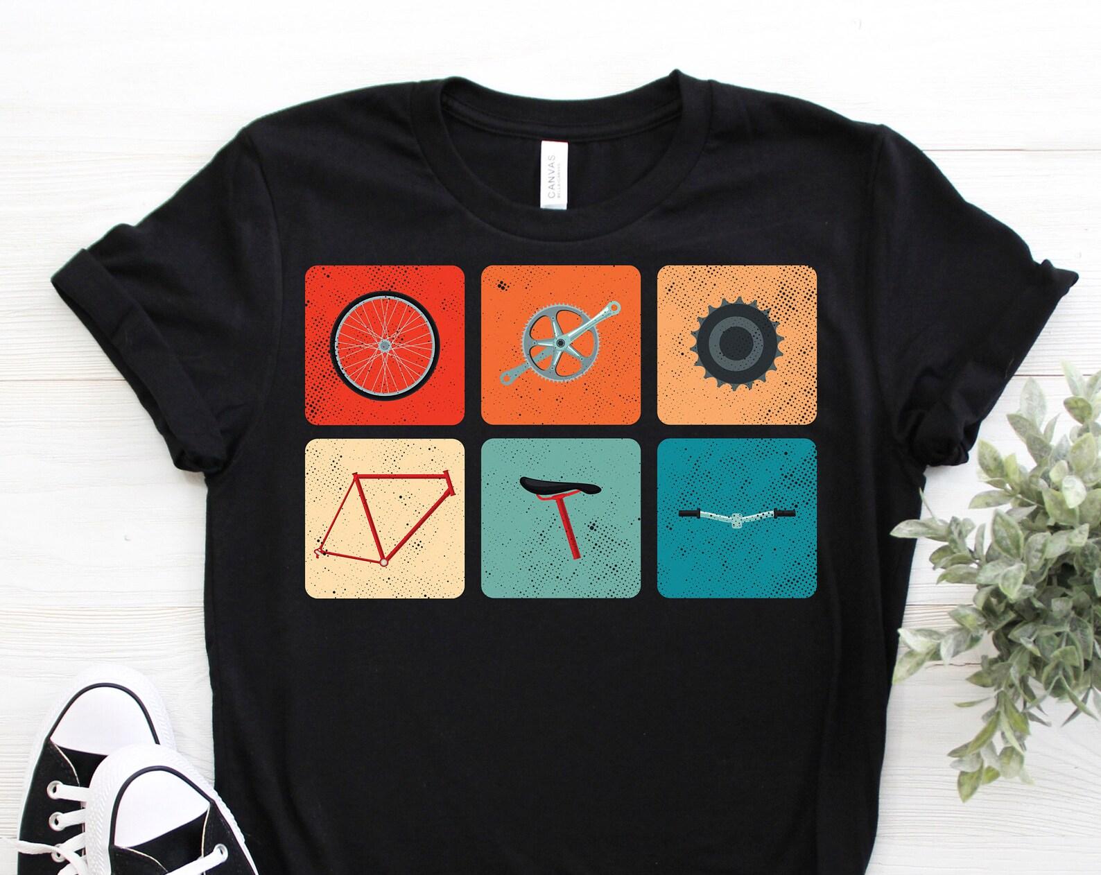 Bicycle Parts Cycling Bikes Riding Biking Cyclists Cycologist Vintage T-Shirt, Funny Bicycles Riders Gift, Triathlon, Cyclocross Triathletes 100