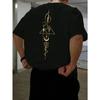 Cotton Printed Men's Vintage T-Shirt, Simple Fashion Comfortable Print Casual Tee