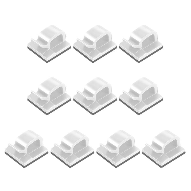 

10 Pieces Mini Outdoor Cable Clips with Adhesive Tapes Light Clips Decoration Self Adhesive Hooks Wire Holder for Xmas 1 білий