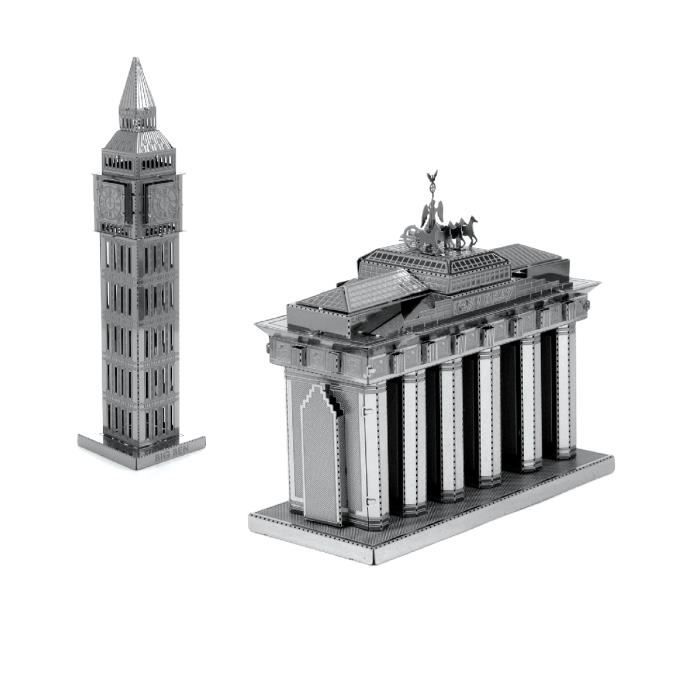 Metal Earth Fascinations Big Ben Tower and Brandenburg Gate Puzzle 3D En Métal