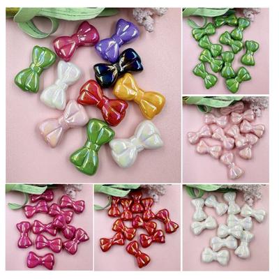 Home Party Supplies Big Bow Beads Dazzle for Bracelet Fashion 15.8*28.8mm 10pcs Necklace Beading Material Acrylic Key Chain Making