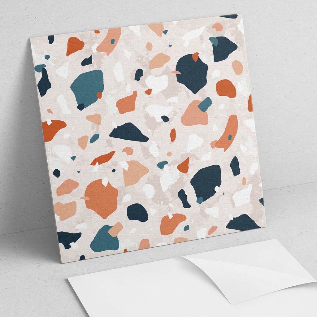 Set of PVC Tiles With Pattern for Living Room Self-Adhesive Abstract Stone Pattern 4X50X50 Cm