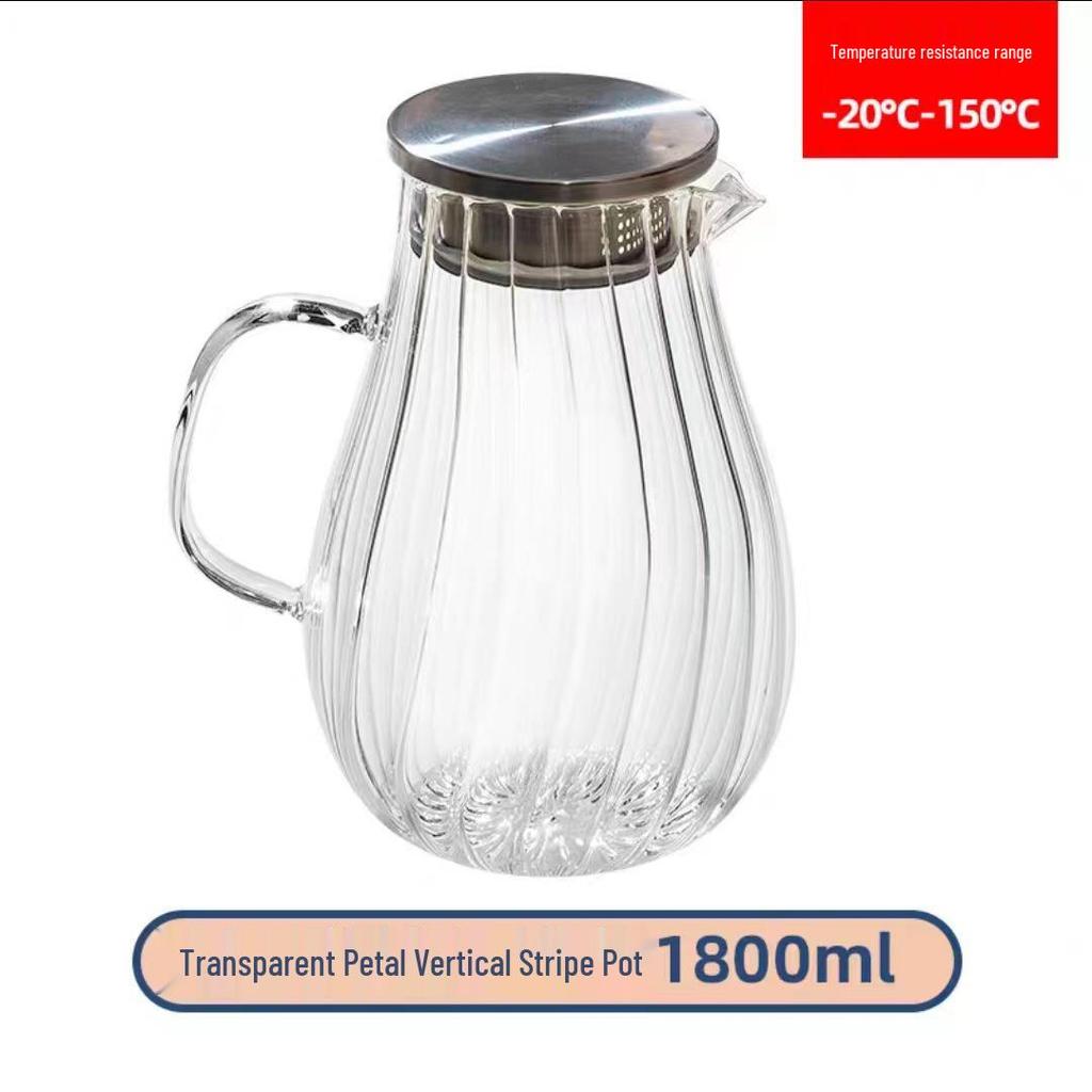 Sheng Bangrong Hitzebeständige Glas-Kaltwasserkanne mit vertikalem Streifen-Design