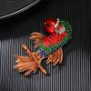 Retro-Stil Papagei High-End Leichter Luxus Vielseitig Übertrieben Bunt Großer Vogel Damen Brosche