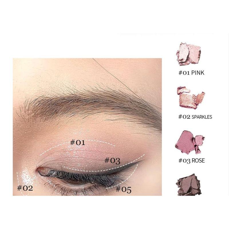 Eunarz - Série Cor Pura Paleta de Sombras 5 Cores - 4 Tipos