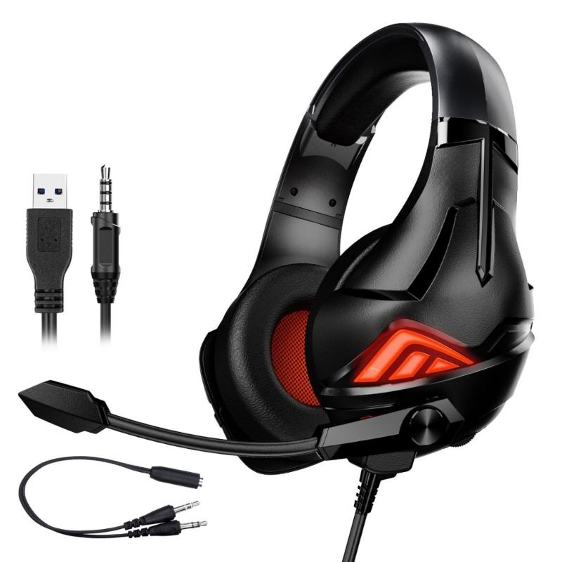 Gaming Headset with Noise Canceling Microphone Surround Sound LED Headphone for PC Laptop Computer Accessories