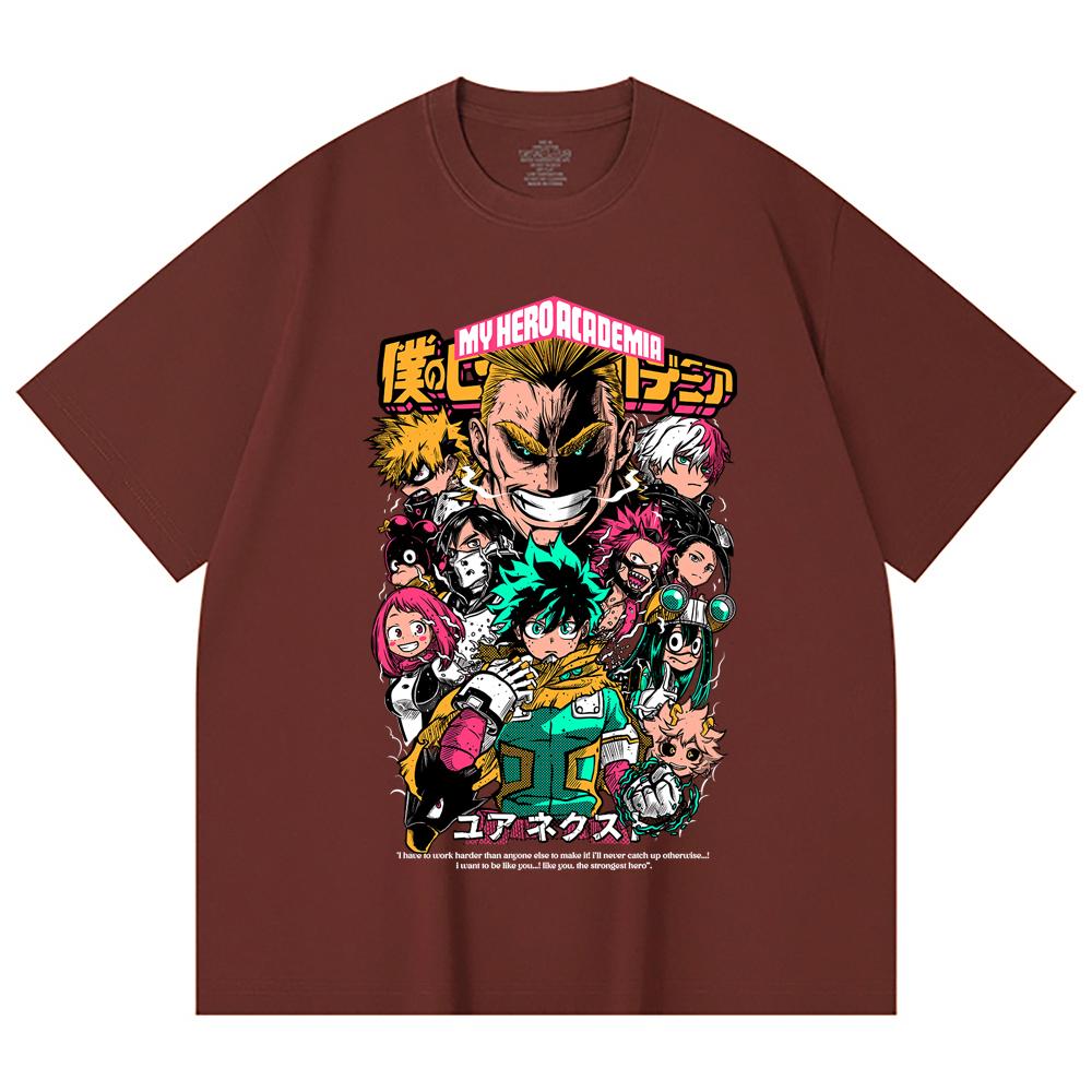 230 Gsm 100% Katoen My Hero Academia V6 Print Unisex Zwaar Katoen T-shirt