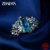 925 Silver Aquamarine Ring for Women Fashion Wedding Jewelry