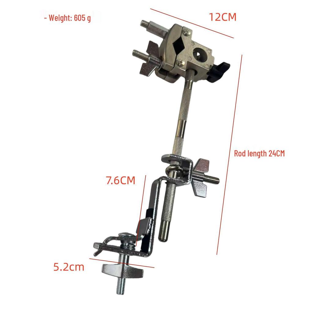 Acessórios para bateria: Presilha para Cowbell, Empilhador de Pratos, Suporte para Chimbal/Pratos, Conector de Prato de Água, Grampo para Haste Reta