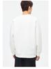 Men's White Embroidered Round Neck Hoodie - Spring/Autumn 2025, Slightly Loose Fit, Long Sleeve