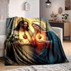 1Pc Divine Love Devotion Flannel Blanket, Soft And Comfortable, Casual Warm, Camping Travel, Christmas, Halloween Xmas Gift. G1267