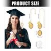 Pack of 4 Graduation Memorial Photo Pendants Tassels Design for Sentimental Keepsakes Easy Photo Change Alloy Jewelry