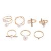 Elegant Pearl Ring Set for Women: Fashionable, Luxurious, Unique Design, 7 Adjustable Rings for Index Finger.