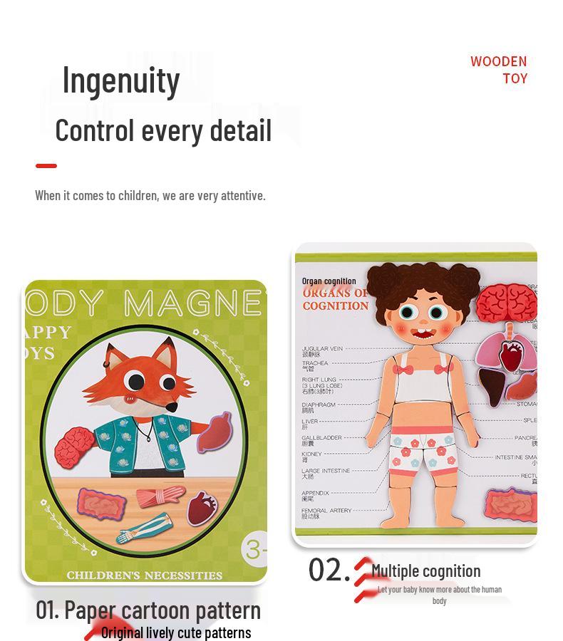 Magnetic Human Body Learning Book: Skeleton & Organs for Kids