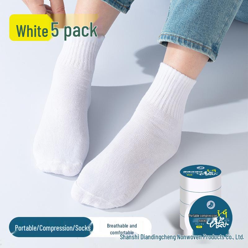 Unisex Disposable Mid-Calf and Ankle Socks - Cotton, Sweat-Absorbent, Perfect for Daily Use and Travel in Spring, Autumn, Winter