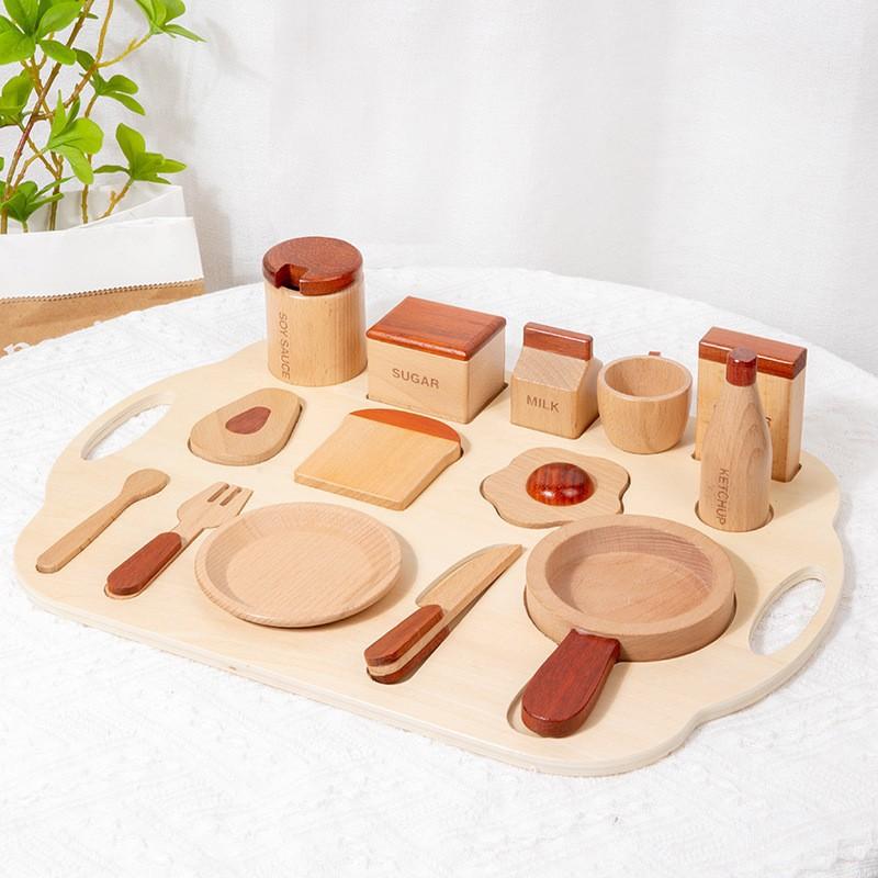 Wooden puzzle board, vegetable and fruit barbecue, and cut music, children's play house, three-dimensional puzzle panel, mini simulation kitchen toy