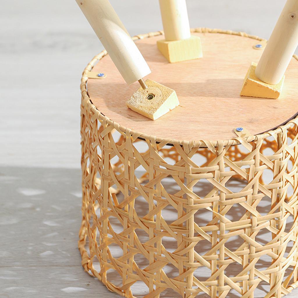 Rattan Indoor Plant Stand Handwoven Flowerpots Stool with Legs Floor Planter Basket Rack Plant Shelf for Garden Home