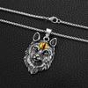 Retro Punk Wolf Totem Wolf Head Trendy Devil Eyes Men's Pendant Necklace