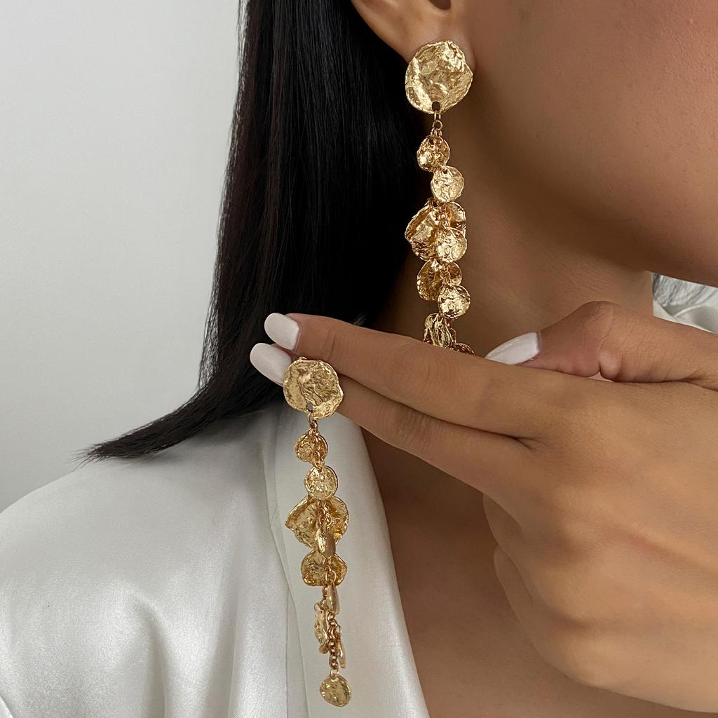 Ingemark 2025 Vintage Exquisite Tassels Drop Earring for Women Fashion Metal Geometric Pendant Earrings Jewelry Gifts