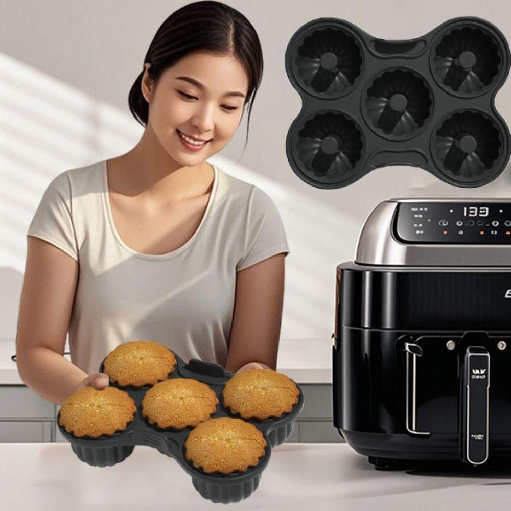 5 Hole Air Fryer Donut  Baking Pan No Stick Donut Making Tray Baling Tool Donut Mold  Home