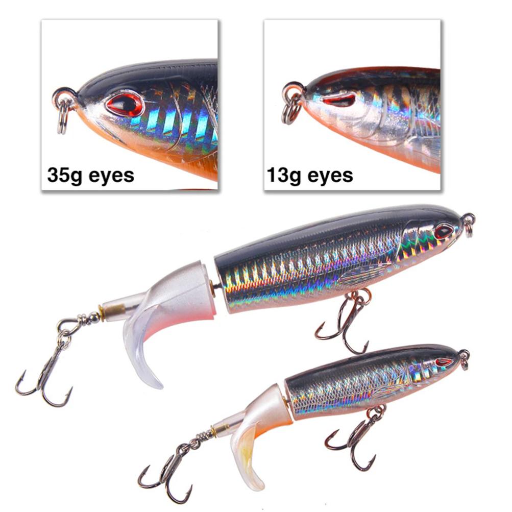 14cm Topwater Fishing Lure Whopper Popper Artificial Bait Hard Plopper Soft Rotating Tail Fishing Tackle Fishing Bait