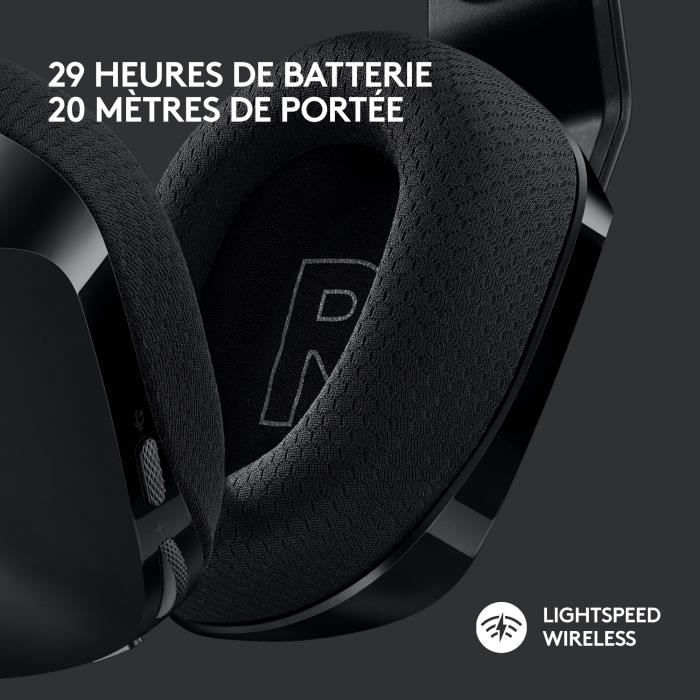 Casque gamer - sans fil - logitech g - g733 lightspeed - ps5, ps4, pc, mac - noir