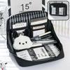 Big Kawaii Cute Pencil Case 90 ° Opening Pencil Pen Bag Pouch Box Holder 12 Pockets Organizer Stationery School Supplies