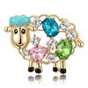 1Pcs Cute And Exquisite Color Diamond Inlaid Sheep Brooch Simple And Versatile Animal Zodiac Lamb Pin Accessories For Men Women