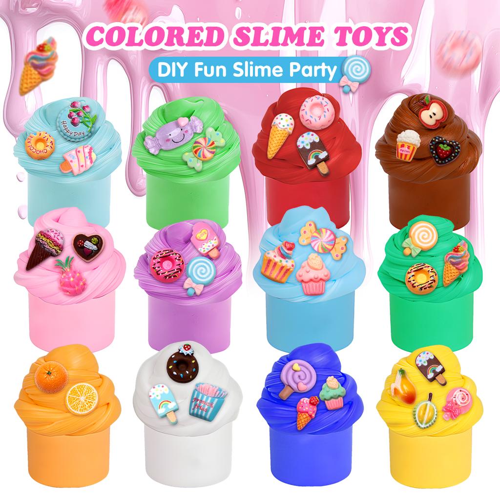 Random Color Slime Kit for Kids, Soft Stretchy Non-Sticky Slime, Stress Relief Sensory Toy, Safe DIY Gift for Boys and Girls