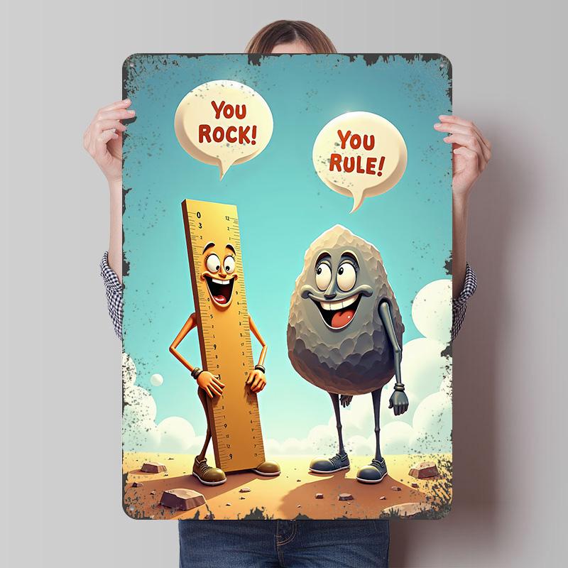

You Rock You Rule Tinplate Poster Customized Wall Art Vintage Retro Metal Signs for Home Decor Living Room Decoration At Home 7.9x11.8In(20x30cm)