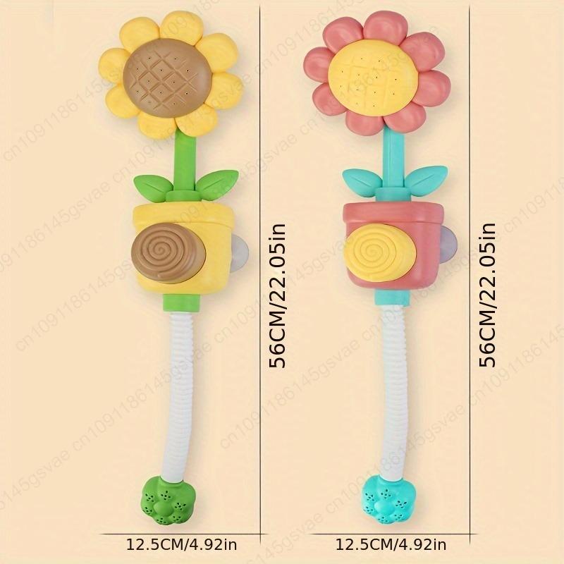 Baby Sunflower Shower Bath Toy Sprinkler Head Spray Water Shower Swim Pool Bathing Bath Ball With Manual Device For Kids Gift