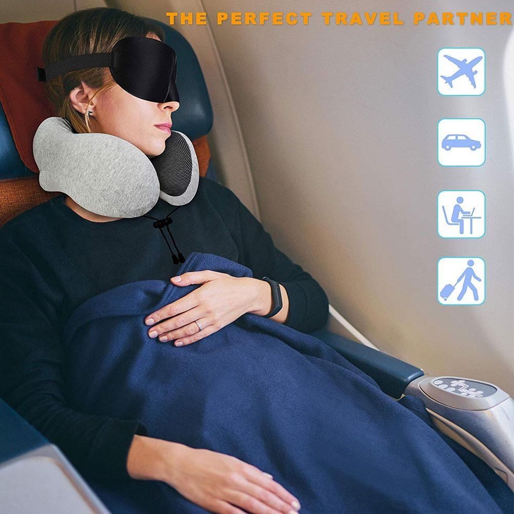 U-förmiges Reisekissen, Memory-Schaum-Nackenkissen, weiches Massage-Nackenkissen, Schlafflugzeug-Nackenkissen