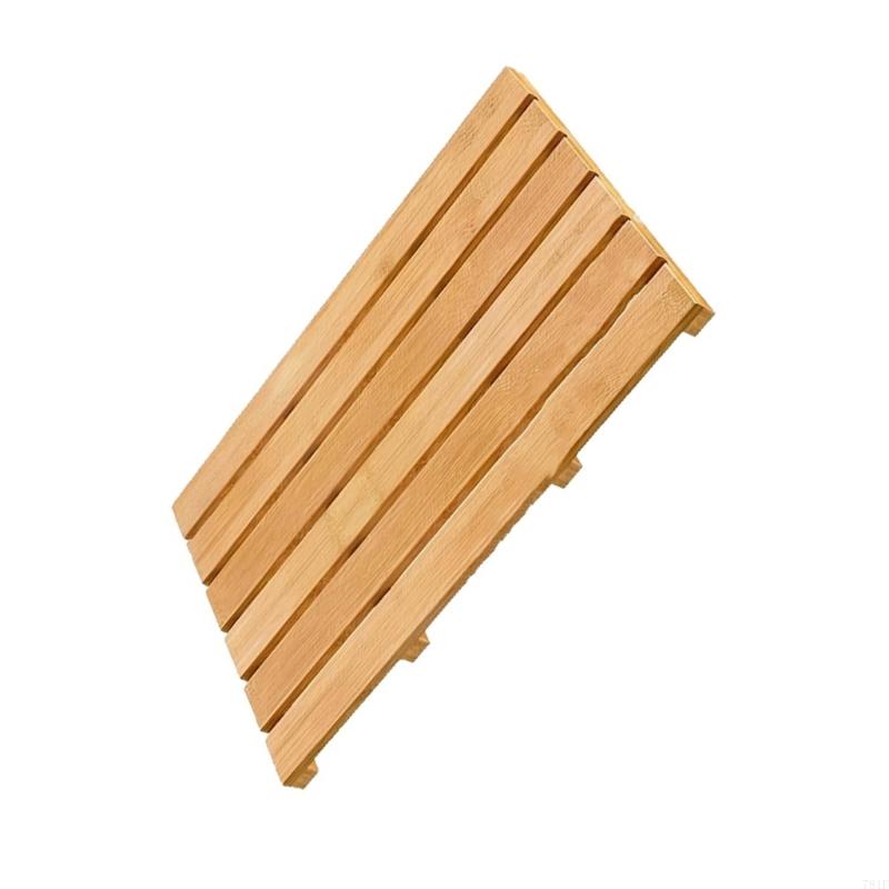 Bathroom Storage Platform with Open Slatted Top and Raised Feet for Shower Area, Sink Side, Tub Side, and Daily Use