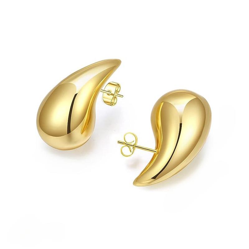 Hollow Water Drop Earrings Gold Glossy Lightweight Earrings High-end Earrings