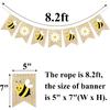 Bumble Bee Banner Burlap with Daisy Flower Bunting Happy Bee Day Decorations Garland Bumblebee Party Decorations for Baby Shower Birthday Supplies