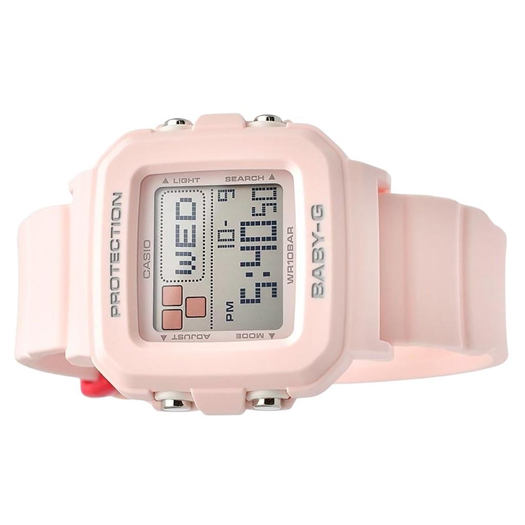 Casio Montre femme Baby-G Plus Digital, bracelet en résine rose, quartz BGD-10L-4, 100 m, avec passants supplémentaires