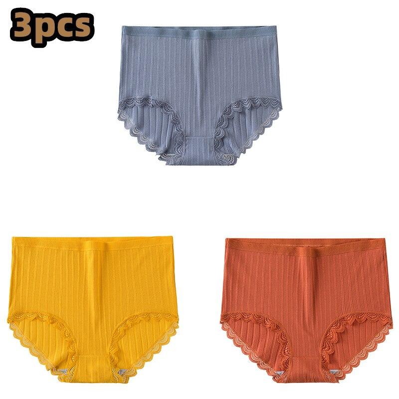 

3 шт./лот, женские трусы, мягкие хлопковые трусы для девочек, трусы с высокой талией, полосатые трусики, сексуальное женское нижнее белье, большой размер M-XXL XXL