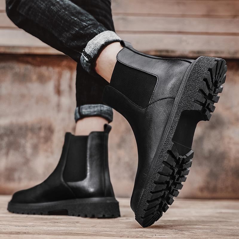 Übergröße Martin Stiefel Herbst/Winter Chelsea Lederstiefel Herrenstiefel Lederärmel Kurze Stiefel Schuhe