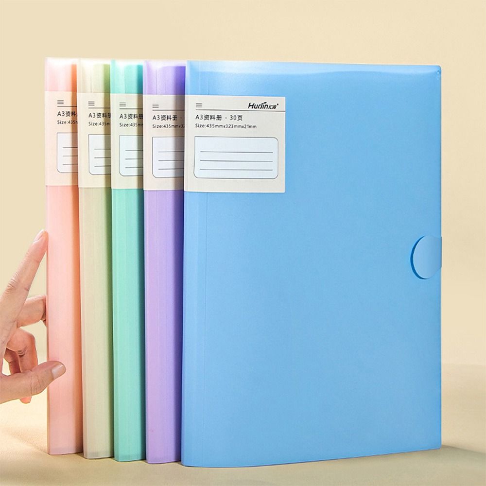 Waterproof A3 File Folder Large Capacity Document Bag Test Paper Storage Booklet Student