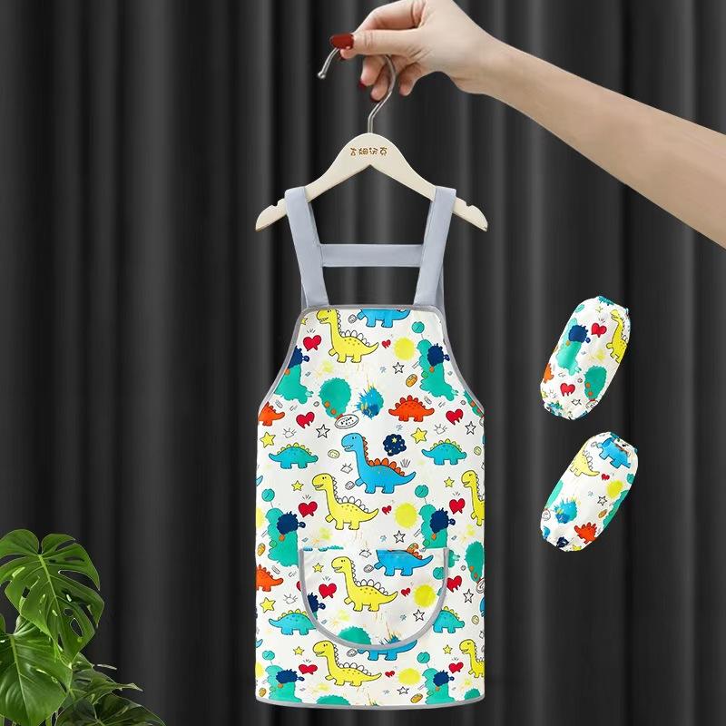 Kids Waterproof Painting Apron Sleeveless & Long Sleeve Smock Toddler Eating Bib Baby Art Craft Overall