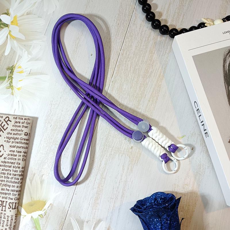 Lanière de téléphone croisée tressée réglable anti-perte avec clip arrière et sangle pour gants de ski