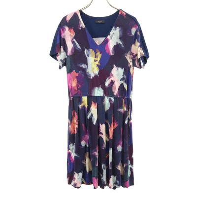 Kurzarm V-Ausschnitt Einteiler M Lila Stretch Damen Gebraucht