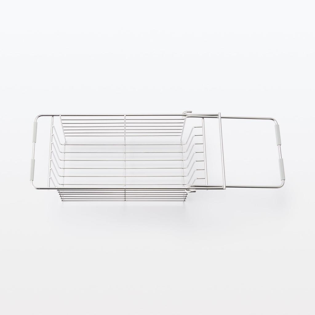 MUJI Stainless Steel Sink Sliding Wide x 17cm Deep x 13cm MCC62A2S Basket, Type, Silver, Approx. 40.5cm High,