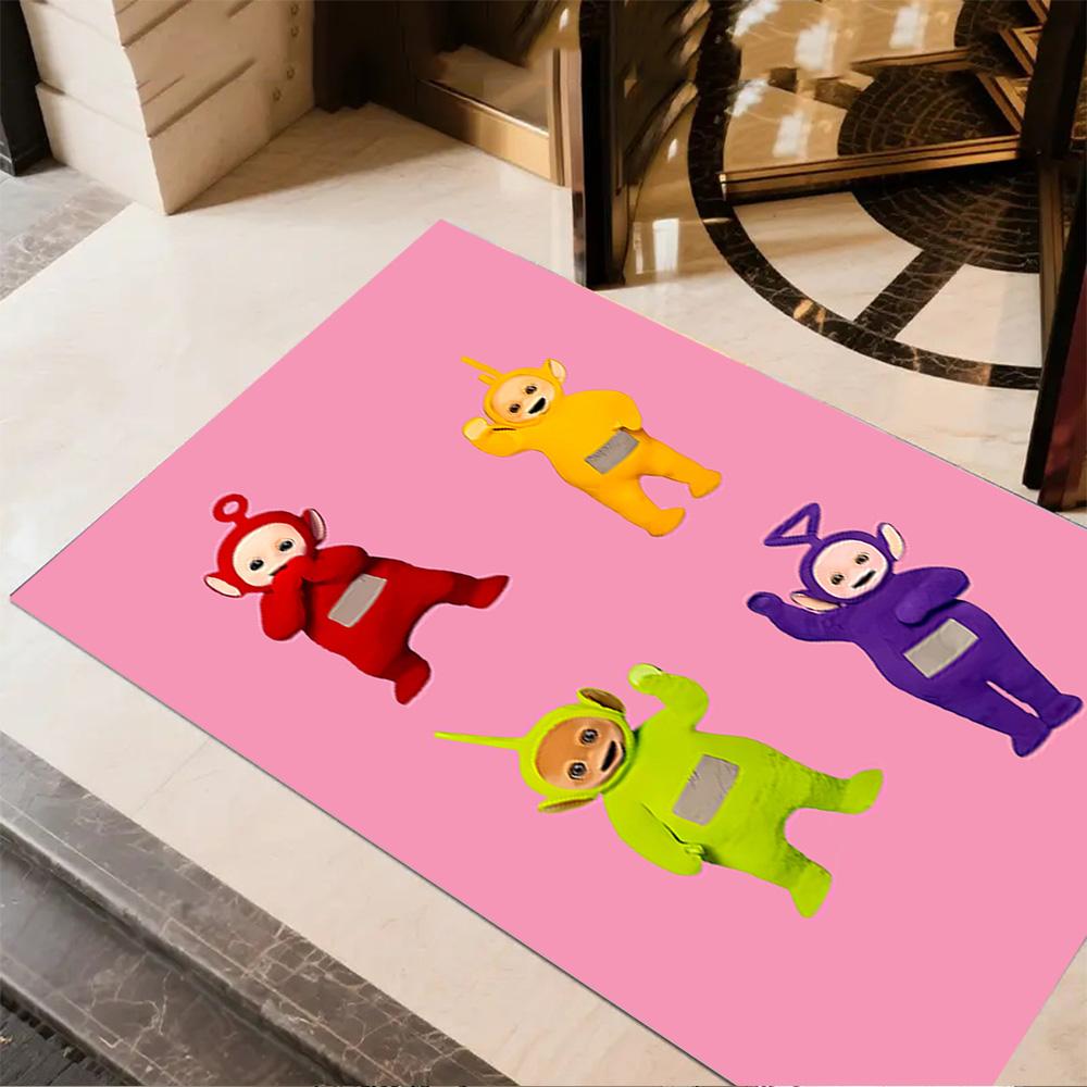 Teletubbies Friends Forever Floor Mat Design for Bedrooms Foyer Study Room Game Room Antislip Carpet Anime Office Decor Birthday/Christmas Gift