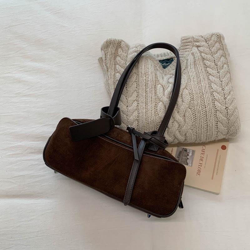 

2025 Осень Большая Вместимость Ретро Матовая Сумка-тоут на Плечо кофейный