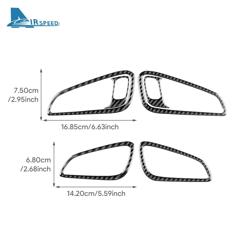 UZYJ9 Real Soft Carbon Fiber Sticker For Ford Focus SE RS ST Ecoboost 2015 2016 2017 2018 LHD RHD Car Inner Door Handle Panel Trim