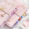 Cute Pink Sakura Anime Loose-Leaf Diary Notebook Colorful Pages Spiral 6 Holes Binder Notebook Journals Planner Stationery Set Quality