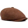 Men's and Women's Suede Newsboy Cap: Retro, Fashionable Autumn/Winter Octagonal Hat and Casual Painter Beret.