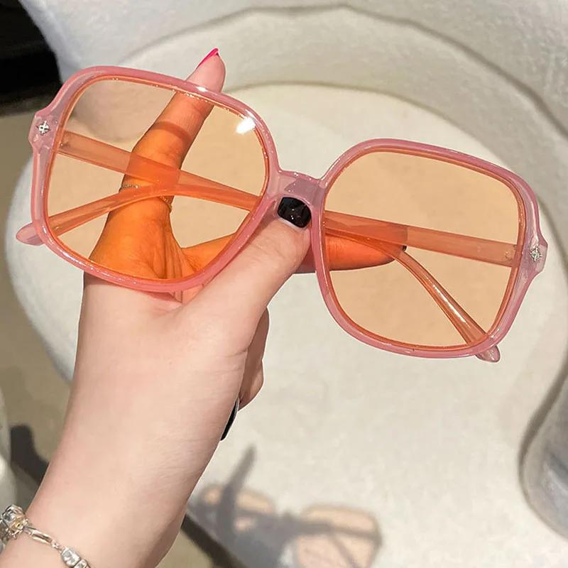 New Large Frame Rice Nail sunglasses Fashion Women's Outdoor Sunshade Sun Glasses Women Gradient Glasses UV400 Oculos De Sol